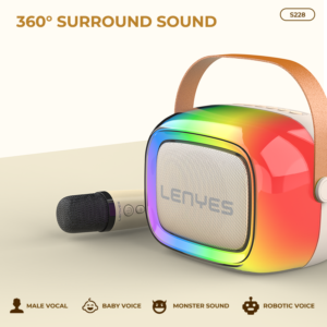 Lenyes S228 20Watt Wireless Bluetooth Speaker with Wireless Karaoke Mic