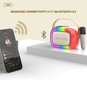 Lenyes S228 20Watt Wireless Bluetooth Speaker with Wireless Karaoke Mic