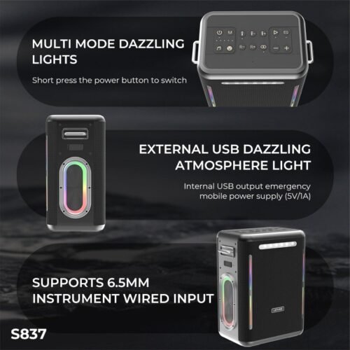 Lenyes S837 300Watt Portable Karaoke Party Speaker