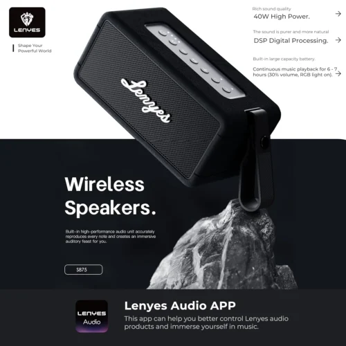 Lenyes S875 40 W Wireless Speaker - Black