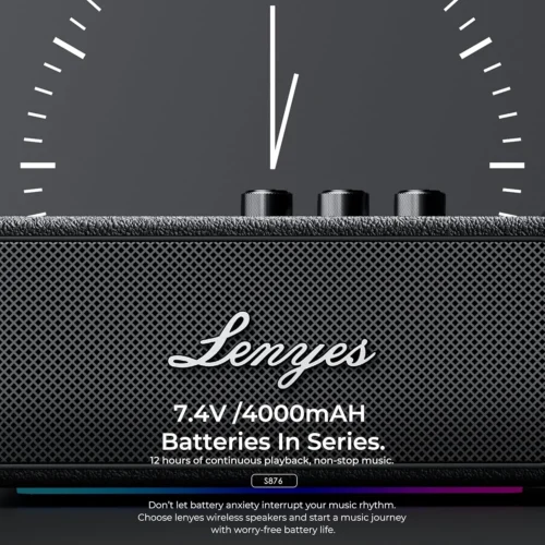 Lenyes S876 90 W Wireless Speaker - Black