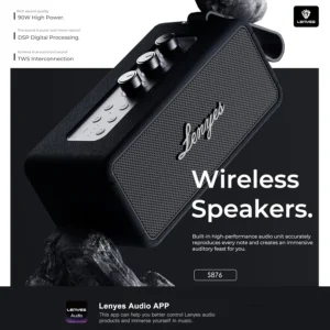 Lenyes S876 90 W Wireless Speaker - Black