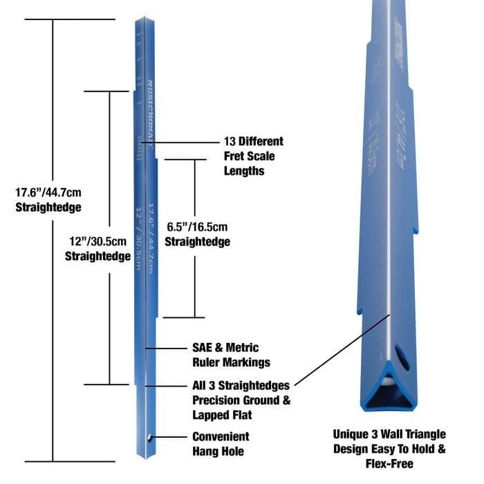 Music Nomad MN820 Tri-Beam 3 & 1 Straightedge Ruler & Scale Length Ruler