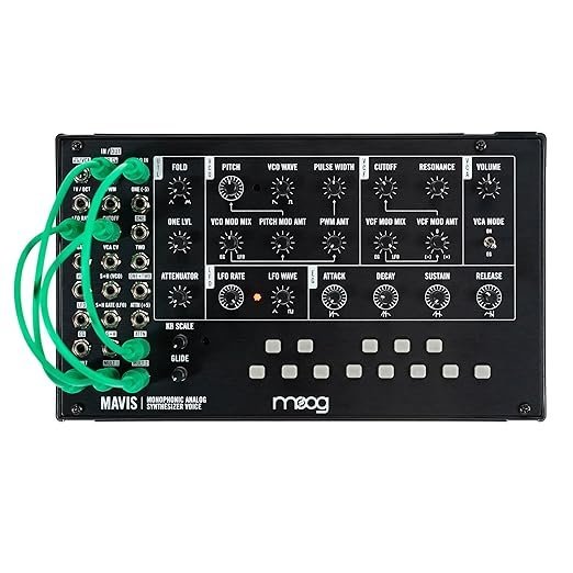 MOOG Mavis - Standalone Semi-Modular Analog Synthesizer Kit with Keyboard; Analog Oscillator, Filter, Envelope Generator; Wavefolder; and Dust Cover