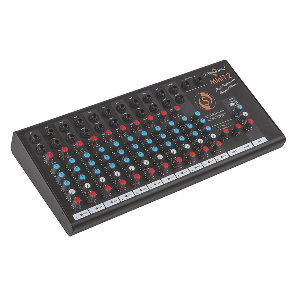 Studiomaster Mini 12 Built-in echo/delay processor with unique E-delay