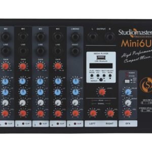 Studiomaster Mini 6U Stage Mixer (Bluetooth And USB), Black