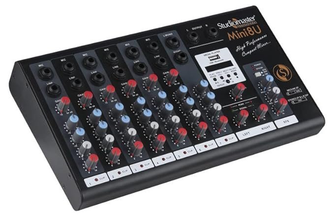 Mini-8U-2.jpg Studiomaster Mini 8U Mixer with Bluetooth and USB (8 Channel)
