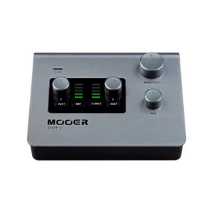 MOOER Steep Audio Interface – 24-bit/192kHz stereo sound, dual Type-C, 2× 1/4″ TRS inputs. Supports mic, instruments & headphones.