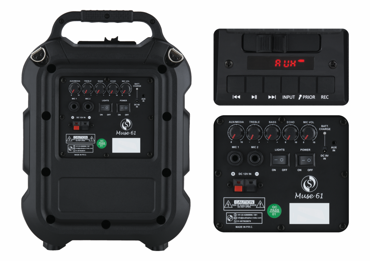 Muse-61-2.png Studiomaster Muse 61 Portable Speaker With Bluetooth,USB And Battery Backup