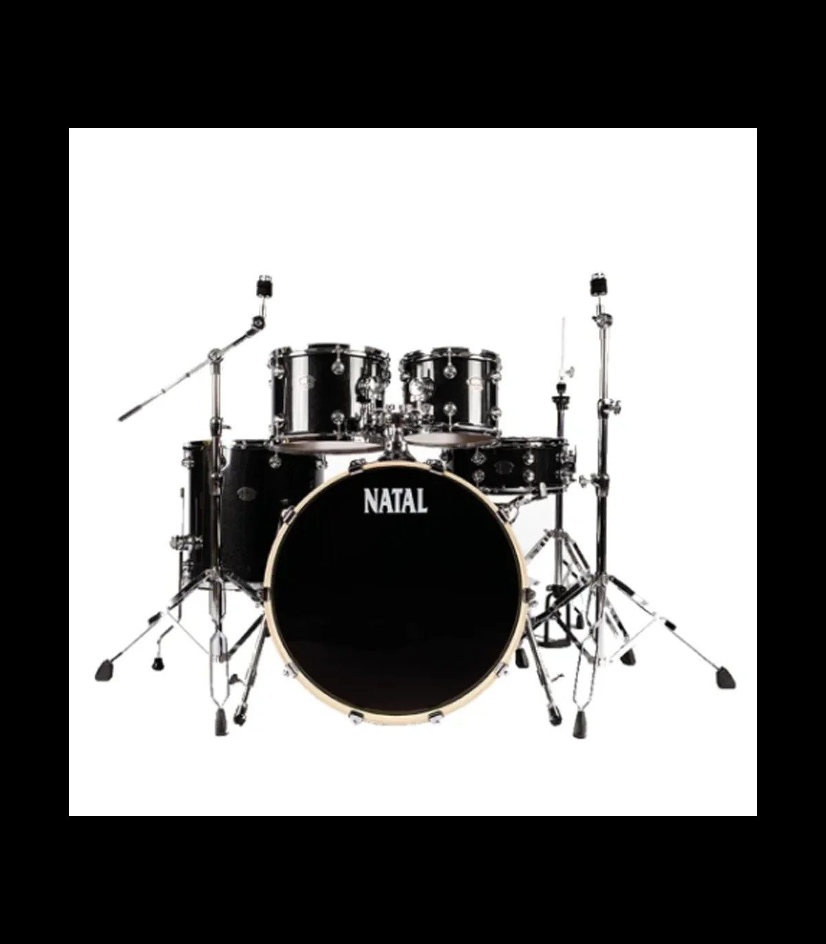 Natal Arcadia Birch Series KARB-F20 BLS, 5-Piece Acoustic Drum Kit With Hardware - Black Sparkle