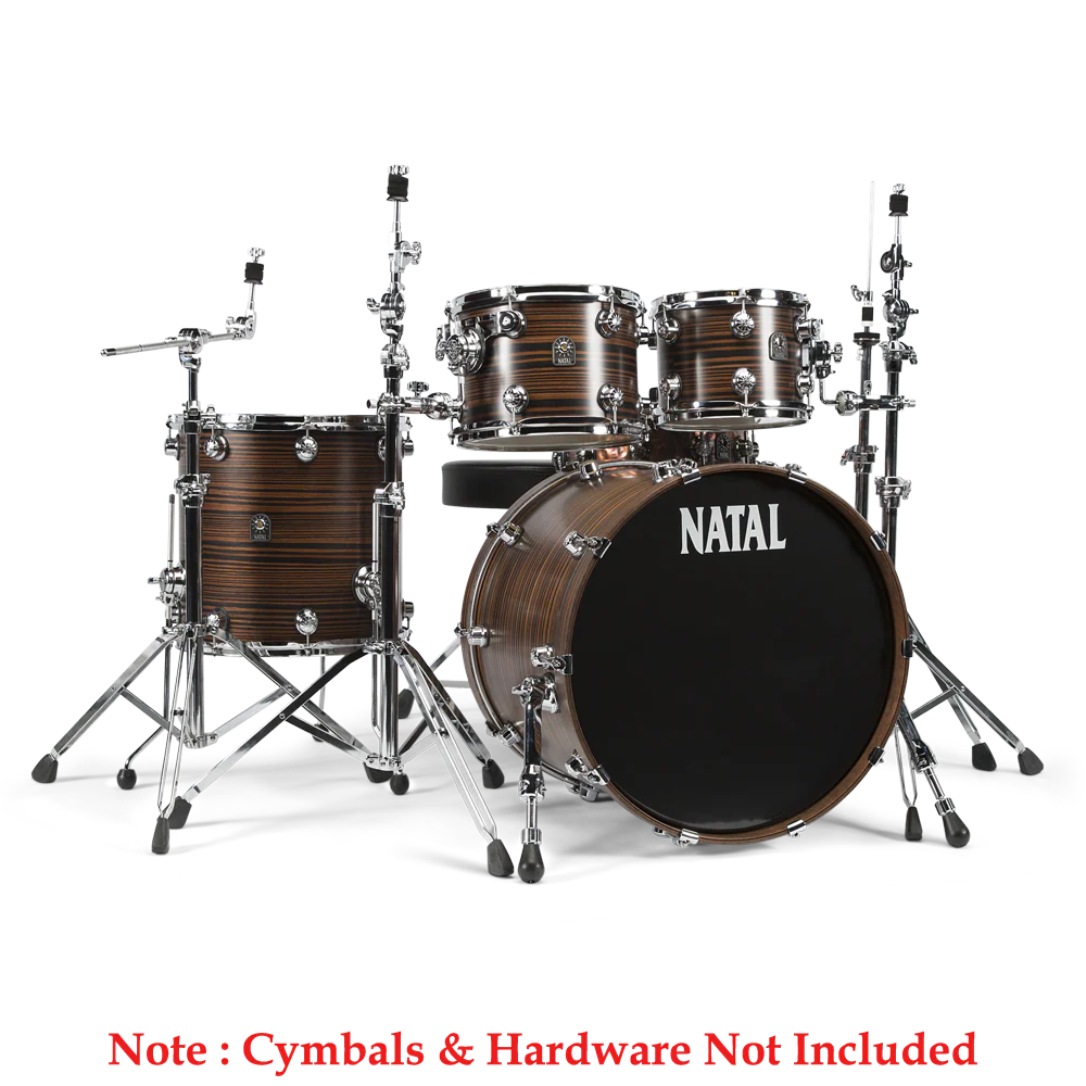 Natal Cafe Racer Series UF22 4 Piece Shell Pack Acoustic Drum Kit - veneer