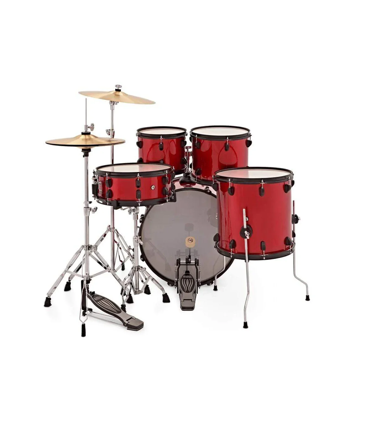 Natal K-EVB-UF20 Evolution Fusion 5-Piece Acoustic Drum Kit with Hardware& Cymbals - Red