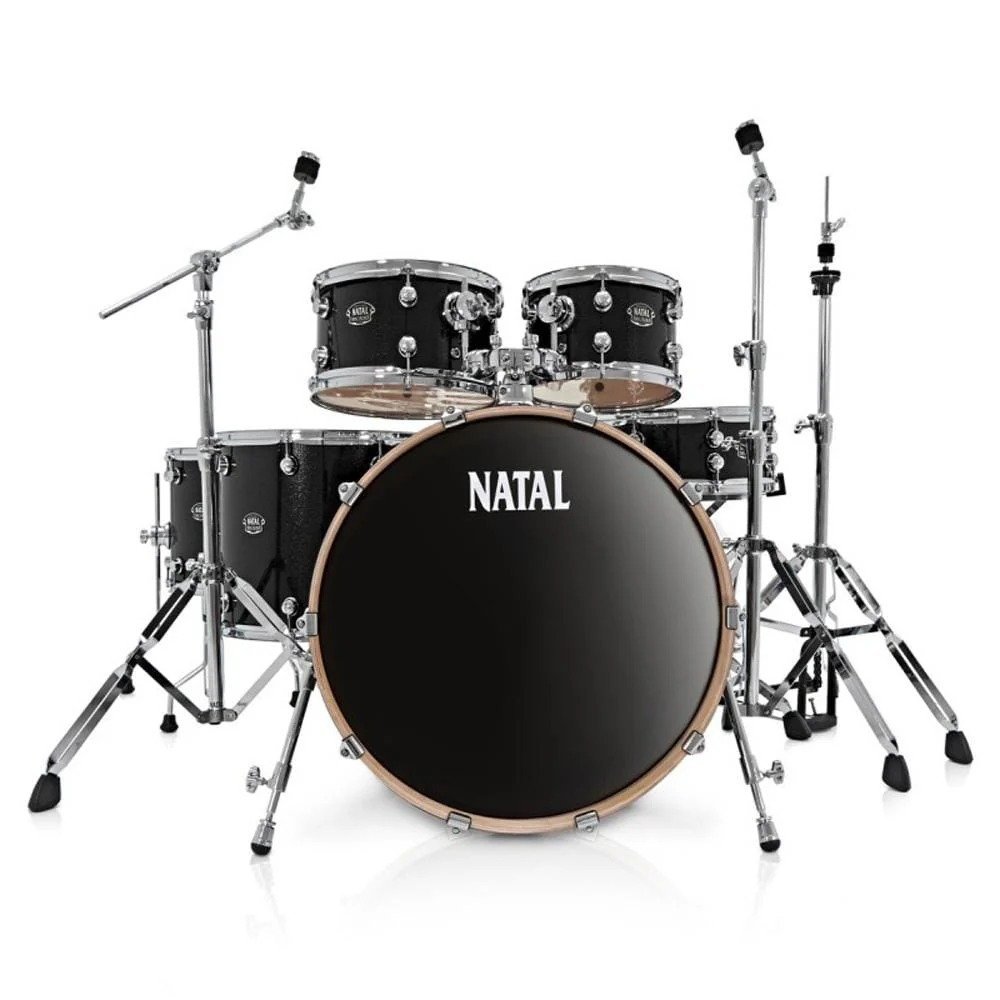 Natal KAR-F20 Arcadia Series Fusion 20 5-Piece Shell Pack Acoustic Drum Kit with Hardware & Stands - Black