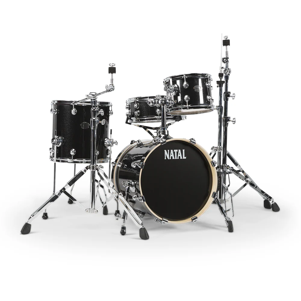 Natal KARB-TJ-BLS Arcadia Birch Series Traditional Jazz TJ 4 Piece Shell Pack Acoustic Drum Kit Without Hardware & Cymbals - Black Sparkle