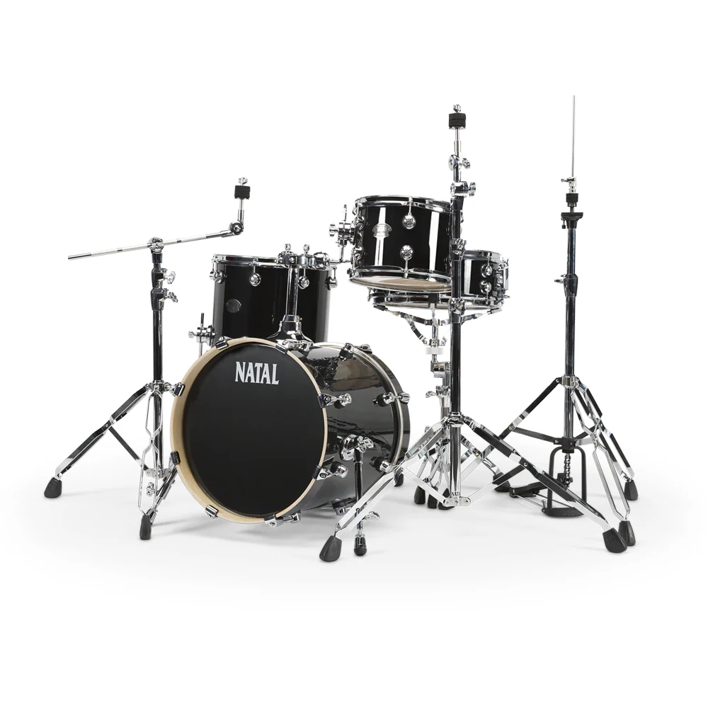 Natal KARB-TJ-BLS Arcadia Birch Series Traditional Jazz TJ 4 Piece Shell Pack Acoustic Drum Kit Without Hardware & Cymbals - Black Sparkle