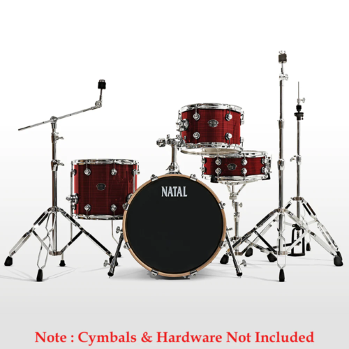 Natal KARB-TJ-RDS Arcadia Birch Series Traditional Jazz TJ 4 Piece Shell Pack Acoustic Drum Kit Without Hardware & Cymbals - Red Sparkle