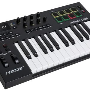Nektar-Impact-LX25-2.jpg Nektar Impact LX25 mk3 MIDI Keyboard Controller | 25 Key Velocity-Sensitive Keyboard with DAW Integration, Pads, Faders, Encoders, Scale & Chord Mode, NKS Support, Compatible with Mac/PC