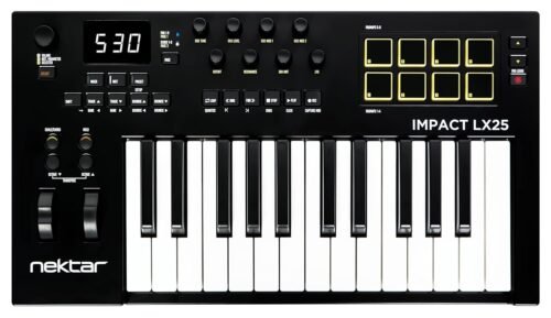 Nektar Impact LX25 mk3 MIDI Keyboard Controller | 25 Key Velocity-Sensitive Keyboard with DAW Integration, Pads, Faders, Encoders, Scale & Chord Mode, NKS Support, Compatible with Mac/PC
