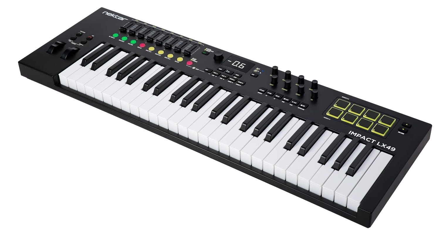 Nektar Impact LX49 mk3 MIDI Keyboard Controller | 49 Key Velocity-Sensitive Keyboard with DAW Integration, Pads, Faders, Encoders, Scale & Chord Mode, NKS Support, Compatible with Mac/PC