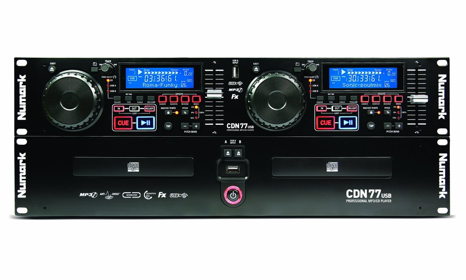 Numark-CDN77USB-2.jpg Numark CDN77USB Professional Dual USB and MP3 CD player