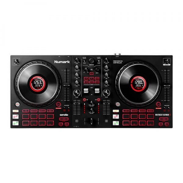Numark Mixtrack Platinum FX 4-Deck Advanced DJ Controller with Jog Wheel Displays and Effects Paddles