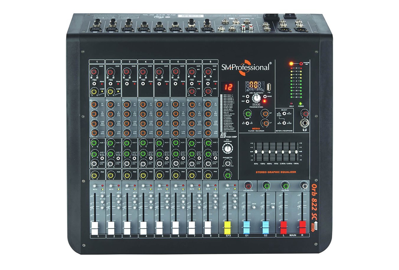 Studiomaster Orb 822 SC 8-Channel Live Mixer with Build-in USB media Player