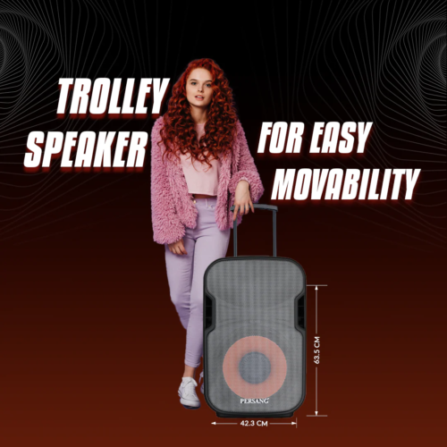 Persang Octane 9 12-Inch 50-Watts Singing Karaoke Wireless Bluetooth Trolley Speaker