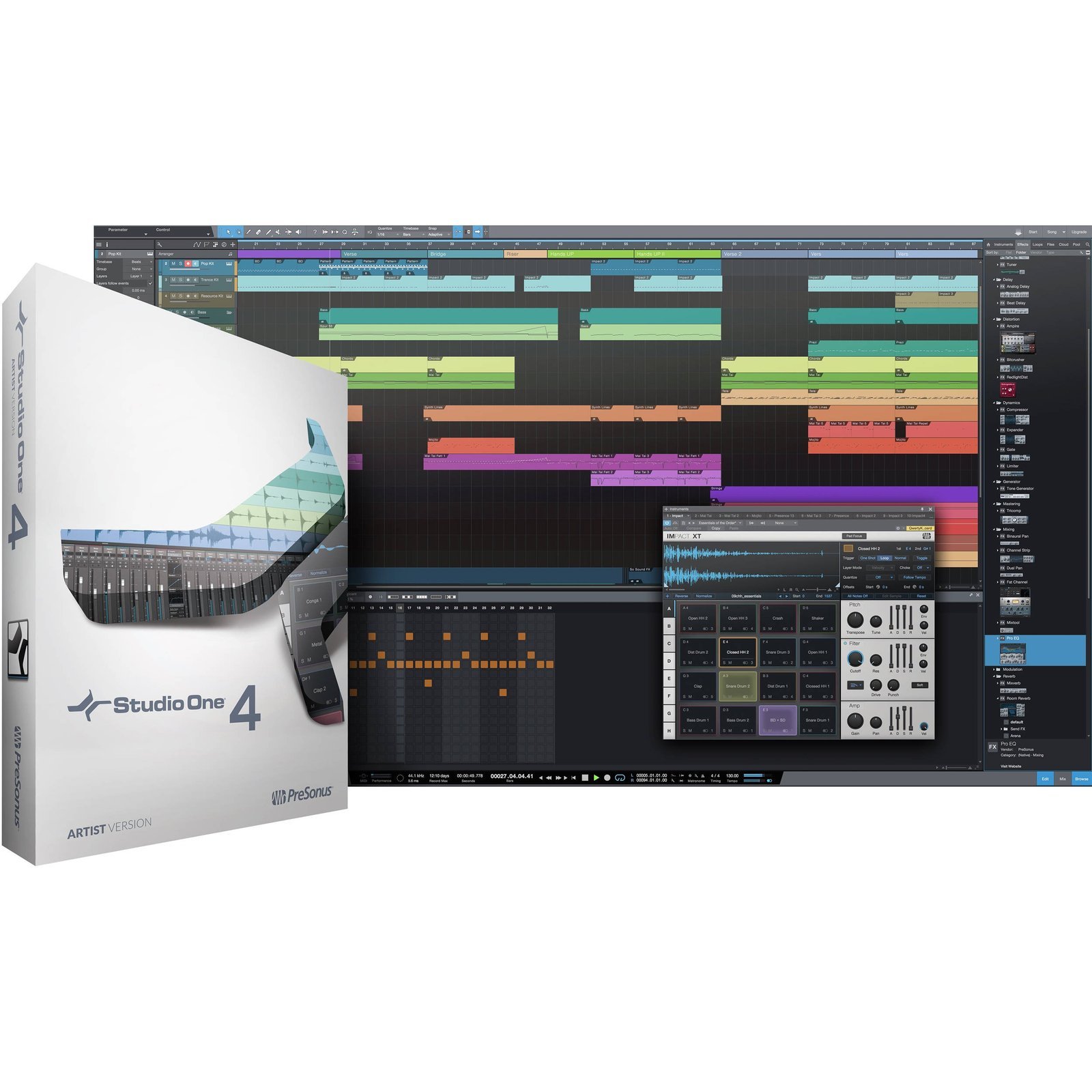 PreSonus ATOM Production and Performance Pad Controller with Studio One Artist Software, Black