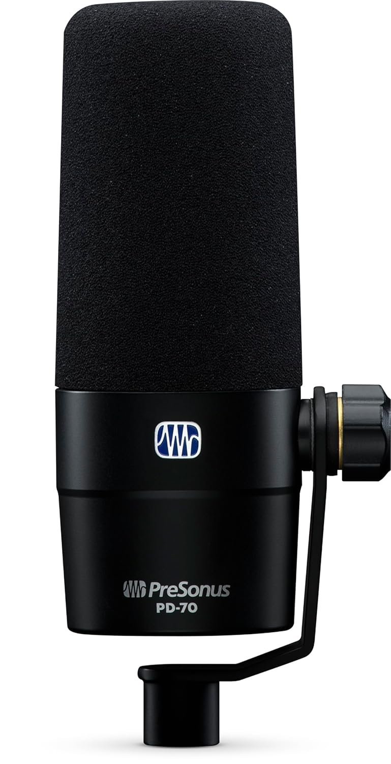 PreSonus PD-70 Dynamic Vocal Microphone for Broadcast, Podcasting, and Live Streaming., Black