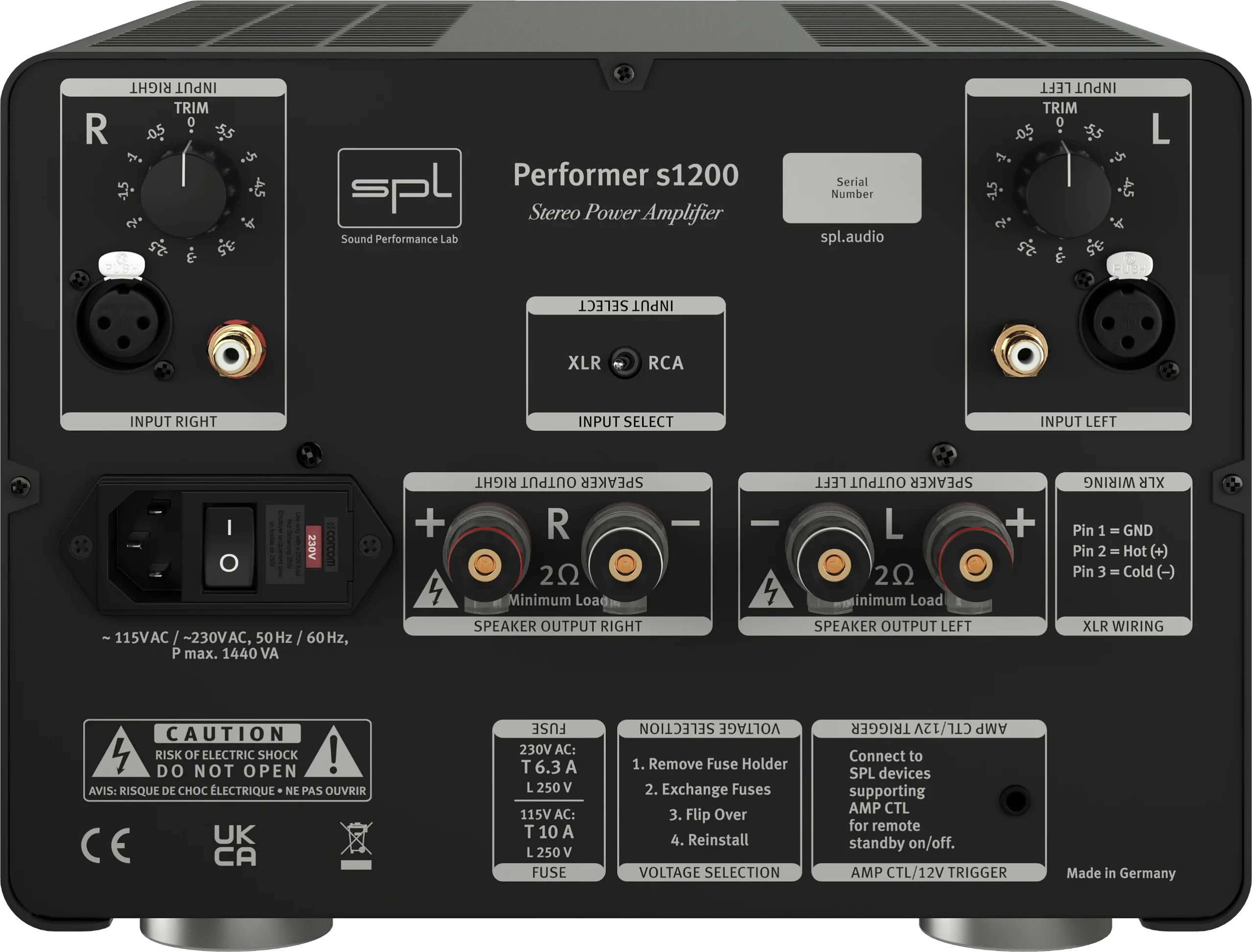 SPL Audio Performer s1200 Stereo Power Amplifier