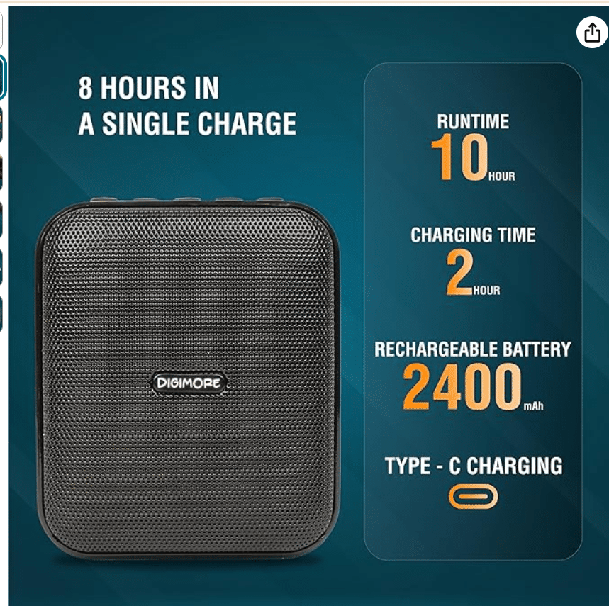 Digimore D-1210 Bluetooth Voice Amplifier 10W Portable PA System