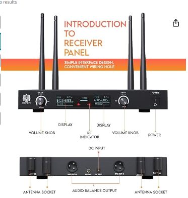Digimore D-610 UHF Dual Wireless Desktop Gooseneck Microphone