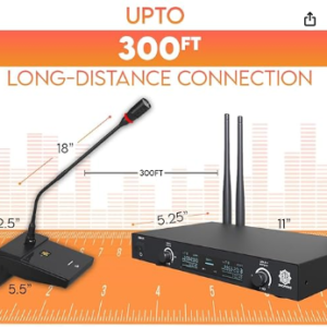 Digimore D-610 UHF Dual Wireless Desktop Gooseneck Microphone