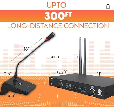 Digimore D-610 UHF Dual Wireless Desktop Gooseneck Microphone