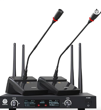 Digimore D-610 UHF Dual Wireless Desktop Gooseneck Microphone