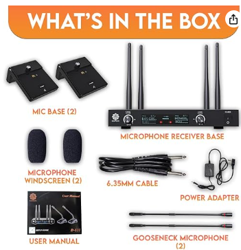Digimore D-610 UHF Dual Wireless Desktop Gooseneck Microphone