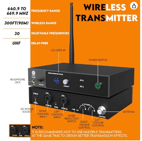 Digimore D-800 UHF Wireless In-Ear Monitor System