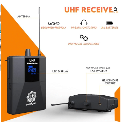 Digimore D-800 UHF Wireless In-Ear Monitor System