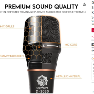 Digimore D 1050 Vocal Dynamic Microphone with XLR Cable