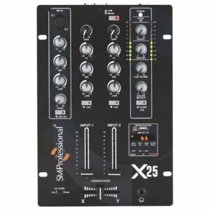 X-25-DJ-Mixer-1.jpg The Studiomaster X 25 DJ Mixer 3-Channel Compact Mixer with Mic Input