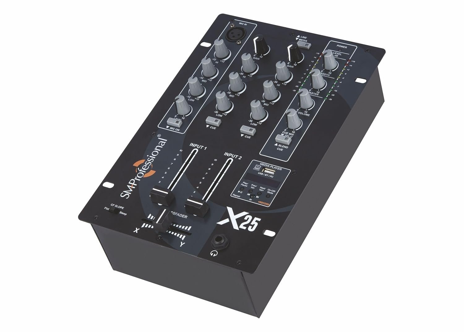 X-25-DJ-Mixer-2.jpg The Studiomaster X 25 DJ Mixer 3-Channel Compact Mixer with Mic Input