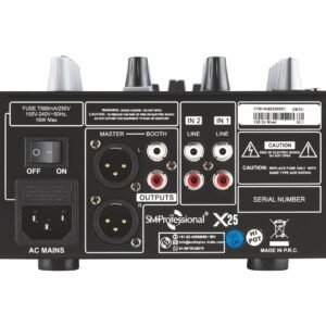 X-25-DJ-Mixer-3.jpg The Studiomaster X 25 DJ Mixer 3-Channel Compact Mixer with Mic Input
