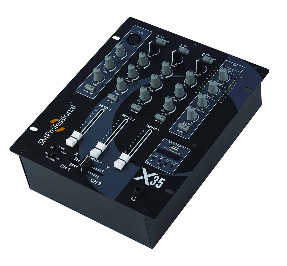 X-35-DJ-Mixer-2-1.jpg The Studiomaster X 35 DJ Mixer 4-Channel Compact DJ Mixer with Mic Input