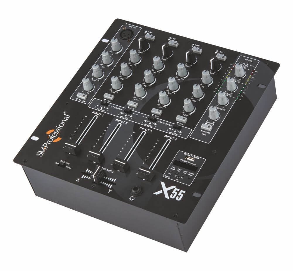 X-55-2-1.jpg The Studiomaster X 55 DJ Mixer | 5-Channel Compact Mixer with Mic Input