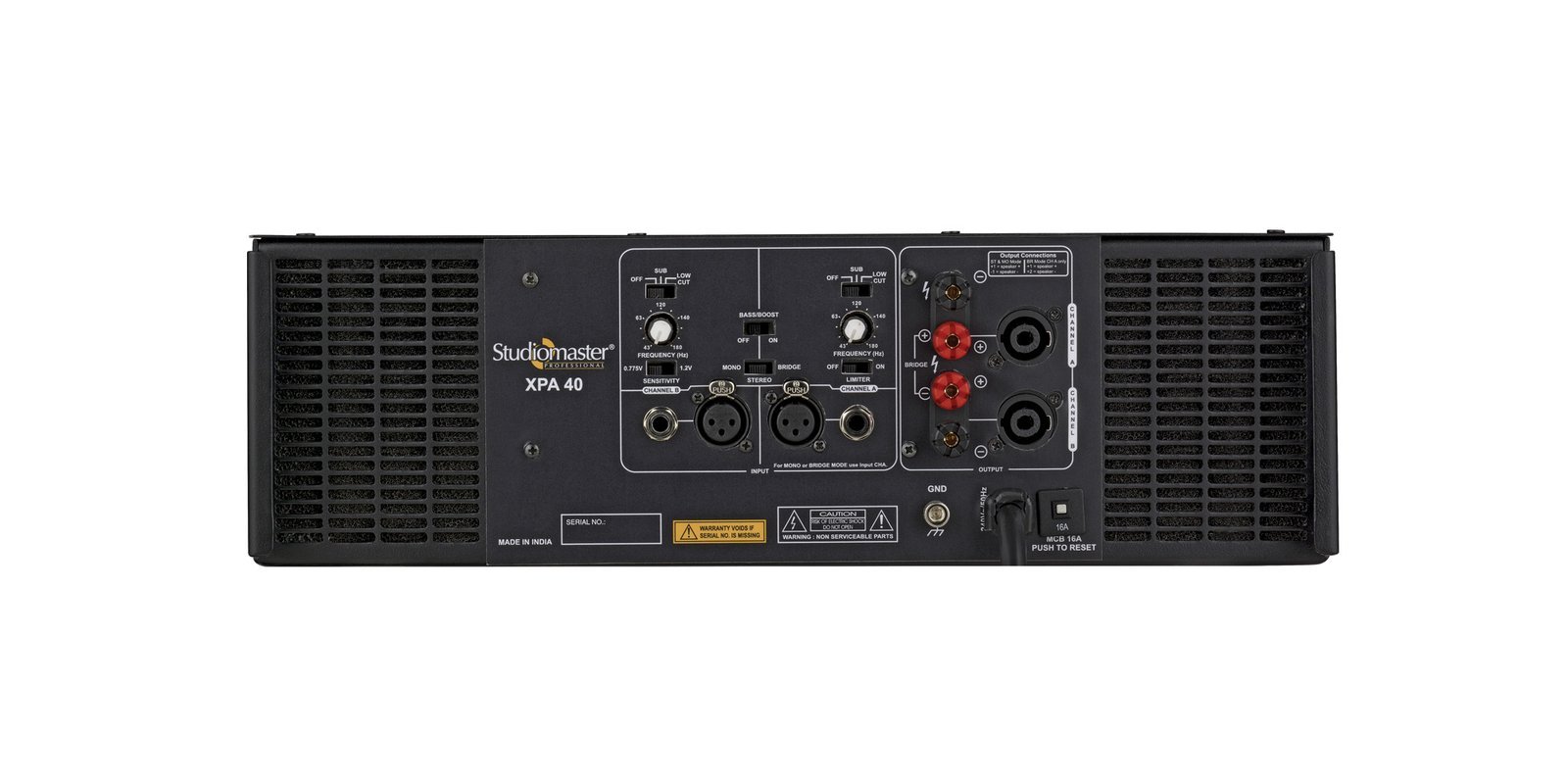 Studiomaster XPA 40 Dual Channel Amplifier (2000+2000watts)