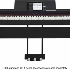 Yamaha PS500 2 Yamaha PS500 88-key Smart Digital Piano w/Stream Lights Technology, PA500C Power Adapter and FC4A Sustain Pedal, Black