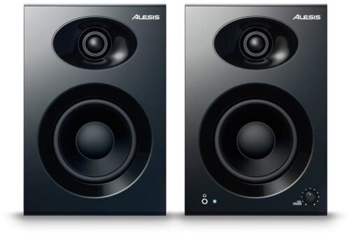 Alesis Elevate 4 |Pair of 50 W Powered Desktop Studio or Gaming Speakers (Black) – Discontinued model