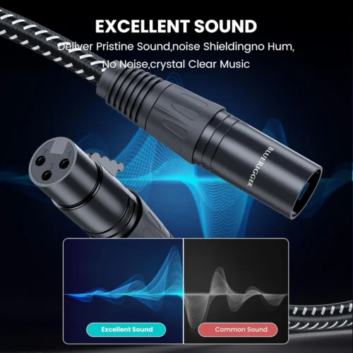 BlueRigger Premium XLR Pro Male to Female Balanced Shielded Cable (50 Feet/15 Meters) for Mic, Amplifier Mixer, Recording Studio, Speaker Systems and Foot Switch Pedal BlueRigger Premium XLR Pro Male to Female Balanced Shielded Cable (50 Feet/15 Meters) for Mic, Amplifier Mixer, Recording Studio, Speaker Systems and Foot Switch Pedal