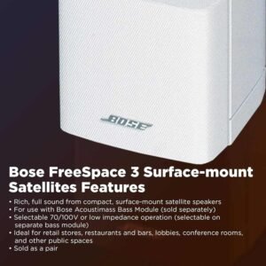 Bose Professional FreeSpace 3 Surface-Mount Satellite Speakers – White Pair