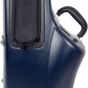 Crossrock CRA862ASBL ABS Alto Saxophone Hard Case with Removable Shoulder Strap, Accessory Pocket, Locking Latch (Blue)